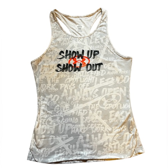 NEW Under Armour Alter Ego compression tank in white/gray. Size Large - Picture 1 of 9